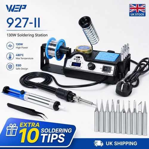 130W Adjustable Temperature Soldering Iron Station Kit for Welding Repair UK SMD