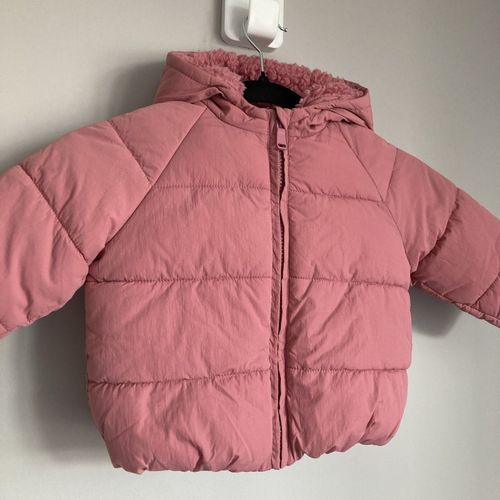 Marks Spencer Baby Puffer Coat Jacket Age 6-9 Months Girl Pink Shower Resistant — image 3