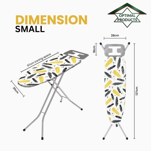 SMALL 97 x 30 CM IRONING BOARD LIGHTWEIGHT ADJUSTABLE WIDE IRON NON SLIP RACK