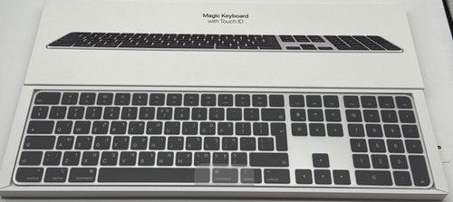 GENUINE APPLE MAGIC KEYBOARD WITH NUMERIC KEYPAD TOUCH ID BLACK WIRELESS HEBREW