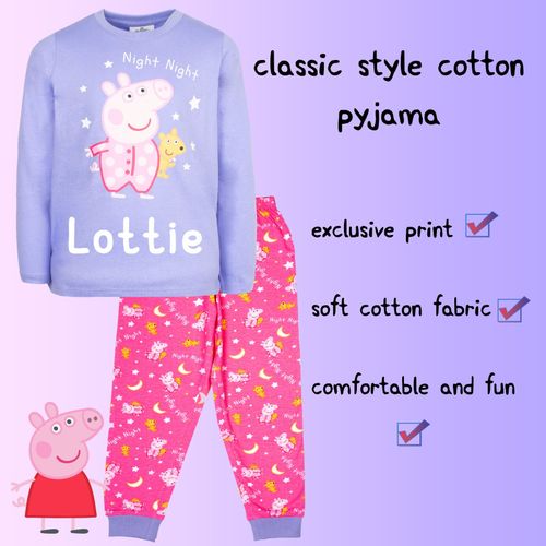 Peppa Pig Personalised  Pyjama for Girls Long Sleeve Winter PJ Set Christmas Gif — image 6