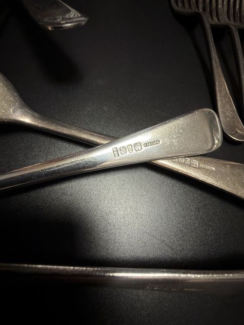 Silver Plate Cutlery Set Lot EPNS Marked Serving Pieces — image 4