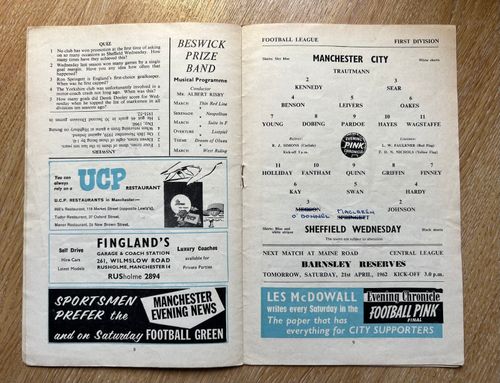 10 Vintage Manchester City Programmes 1952–1964 Maine Road Football Bundle — image 9