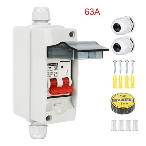 DC12-500V 32/63A PV Disconnect Box Circuit Breaker Solar System Isolator Switch