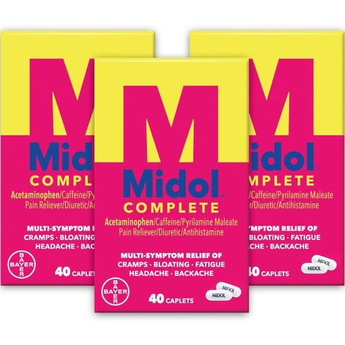 Midol Complete Menstrual Pain Relief Caplets with Acetaminophen for Period