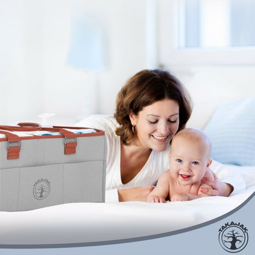 Baby Diaper Caddy Organiser - Portable Nappy Wipes Tote with Change Mat AU — image 6