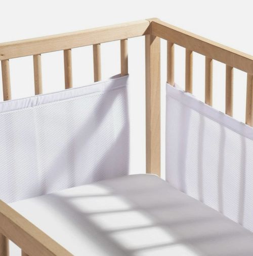 AIRWRAP MESH Cotbed Protector 4 Side Panels Crib Baby Bumper White Adjustable — image 12