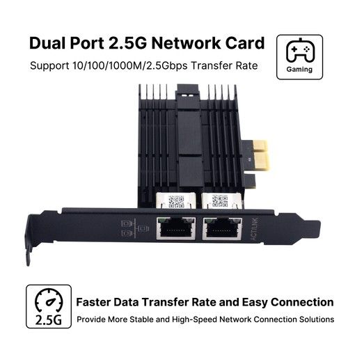 2500Mbps RJ45 Dual Ports LAN Ethernet Card Intel I226 PCI-E Network Adapter NIC