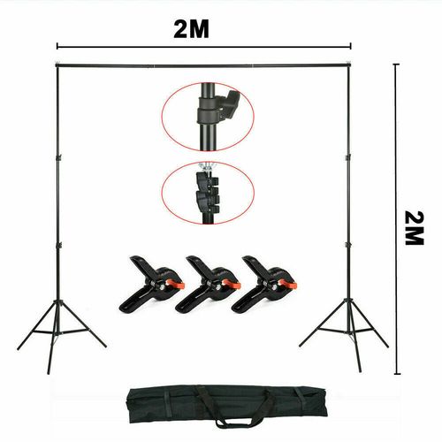 Adjustable Photography Studio Background Support Stand Screen Backdrop Kit 2x2M — image 8