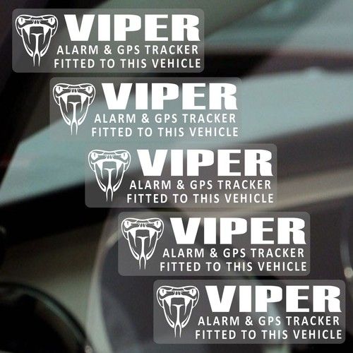 5 x Viper GPS Alarm Stickers Tracking Security Warning Decals Vehicle Car Van