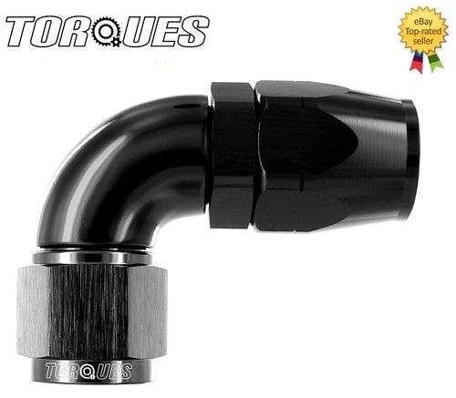 AN -10 (AN10 JIC -10) 90 Degree ULTRAFLOW Swivel Seal Hose Fitting In BLACK