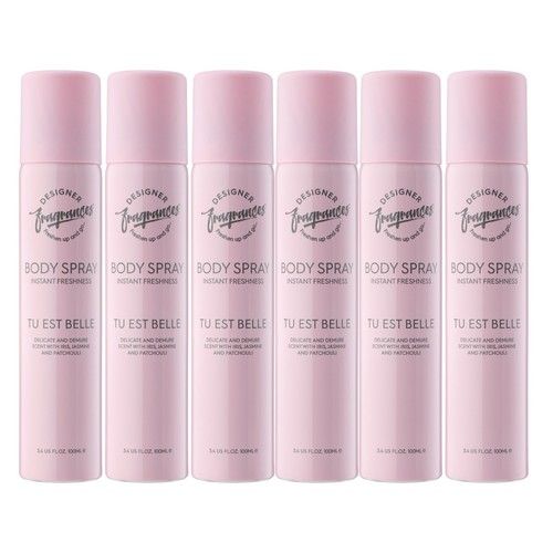 Designer Fragrances 6 Pack Body Spray 100ml Tu Est Belle Woman’s Body Perfume De
