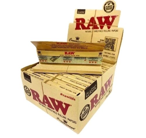 RAW CLASSIC CONNOISSEUR KING SIZE Rolling Papers With Roach Filter Tips Full Box — image 2