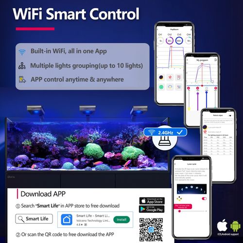 PopBloom RL115 WiFi LED Light Marine LED Aquarium Lighting Reef Aquarium Coral — image 6