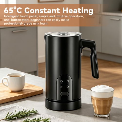 4-in-1 Electric Milk Frother & Steamer – Automatic Latte and Coffee Foam Maker — image 10