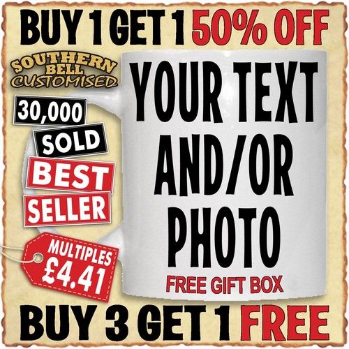 Personalised Mug Photo Custom Cup Design Name Text Christmas Gift Idea Birthday