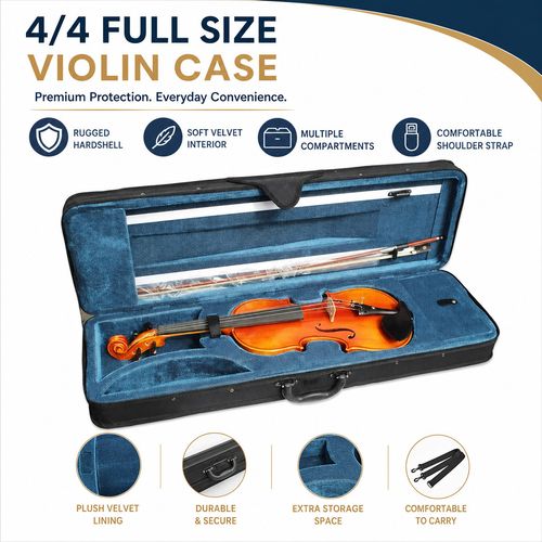 Advanced 4/4 Violin Case Strong Light Hard Shell Blue Violin Bag with Straps UK — image 1