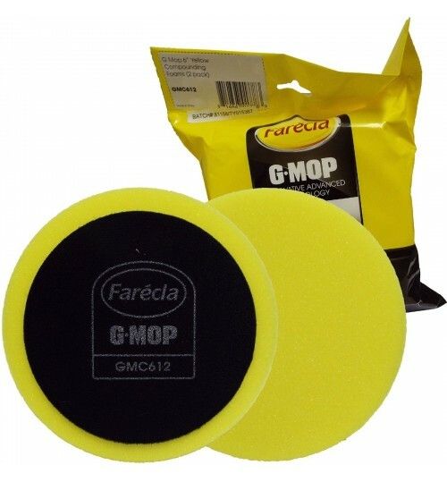 Farecla G Mop 150mm Wet Use Yellow Compounding Hook N Loop Foam Pad (2 pads) — image 1