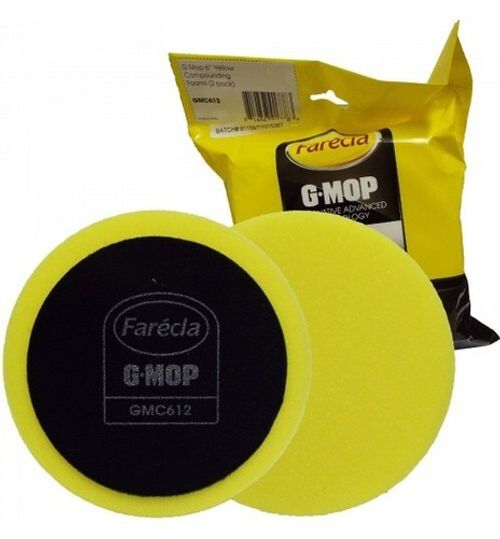 Farecla G Mop 150mm Wet Use Yellow Compounding Hook N Loop Foam Pad (2 pads)