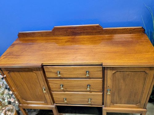 Antique Edwardian Mahogany Sideboard Buffet Cabinet Cupboard Drawers Service — image 3