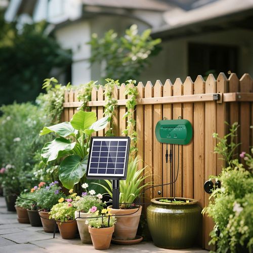 50FT Solar Irrigation System,Solar Drip Irrigation + 15 Drippers Watering System — image 14