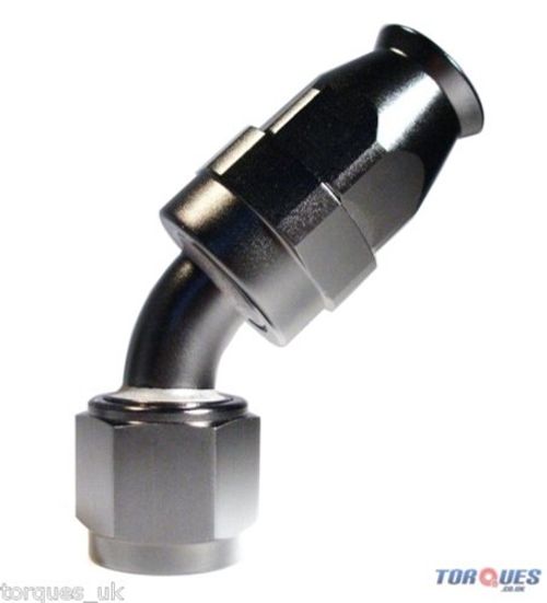 AN -6 (AN6) 45 Degree PTFE Stealth Black Hose Fitting
