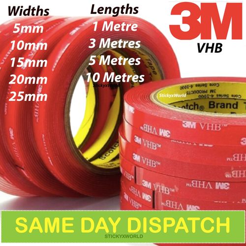 DOUBLE SIDED TAPE 3M Extra Strong, Heavy Duty Adhesive Sticky Tape Black Clear — image 2