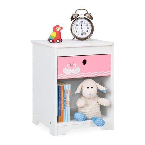 Bedside table Children's Nightstand Compact MDF Material Kids' Bedside Cabinet