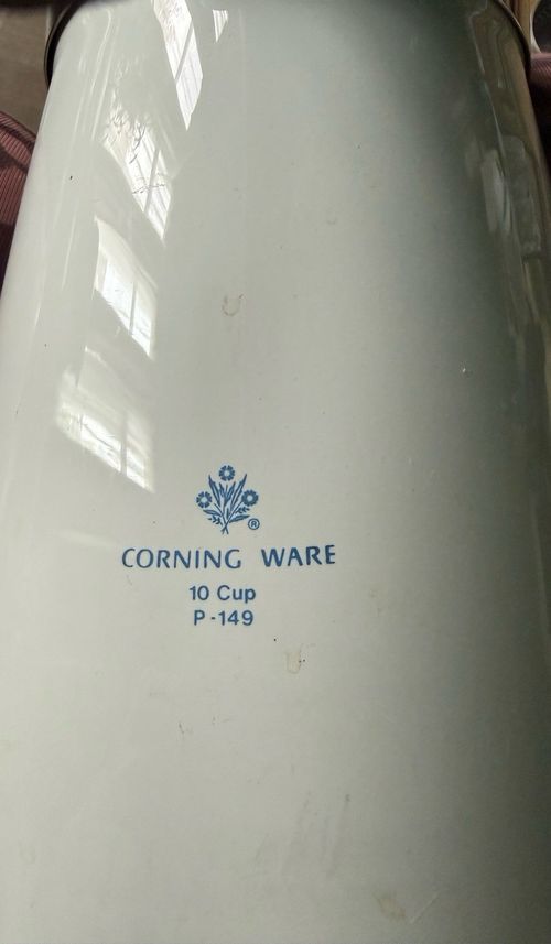 Vintage Corning Ware Blue Cornflower P-149 10 Cup Coffee Percolator Complete — image 2