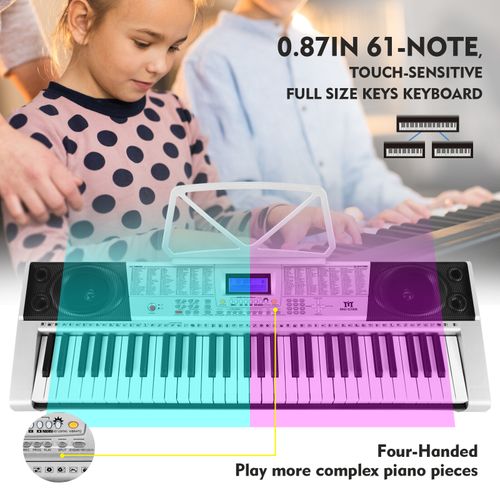 Mustar ♬61 Full Size Lighted Up Keys Smart Digital Electronic Keyboards Gifts — image 6