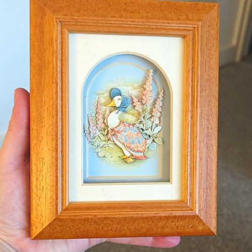 John Ellam Beatrix Potter Jemima Puddle-Duck Nursery Picture Light Wood Frame