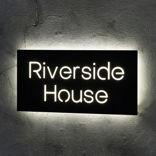 Illuminated LED House Sign Modern Personalised Custom House Number Plaque — image 6