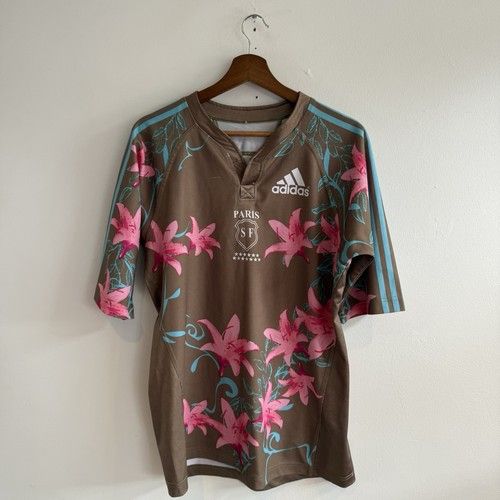 Adidas Paris SF France 2007 Rugby Union Floral Shirt Jersey Blockcore Large Rare