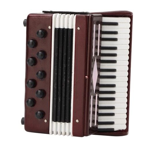 Red Accordion 6CM Miniature Wooden Red Accordion Model Instrumental