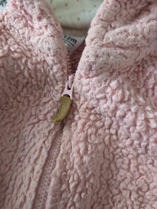 12 Months Carters Pink Polyester And Cotton  Teddy Bear Eared Jacket — image 3