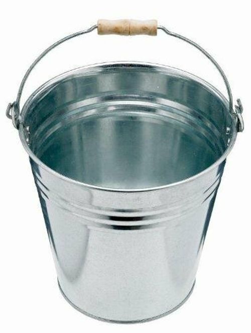 NEW 10L GALVANISED MATEL WATER BUCKAT/STORGE BUCKET WOOD HANDEL.