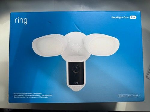 RING FLOODLIGHT CAM PRO 2ND GEN 4K SECURITY CAMERA BLACK WHITE NEW 2026 RRP£249