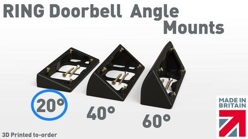 Wedge Mount for Ring Battery Video Doorbell (& Plus & Pro) 20° 40° 60° Angles