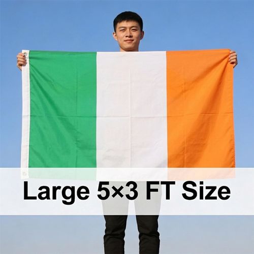 Large Irish Flag Ireland Republic Dublin St Patrick Day Football Rugby Fan 5x3ft — image 4