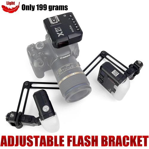 Adjustable Twin Flash Bracket for Macro Dental Photography SLR DSLR Cameras