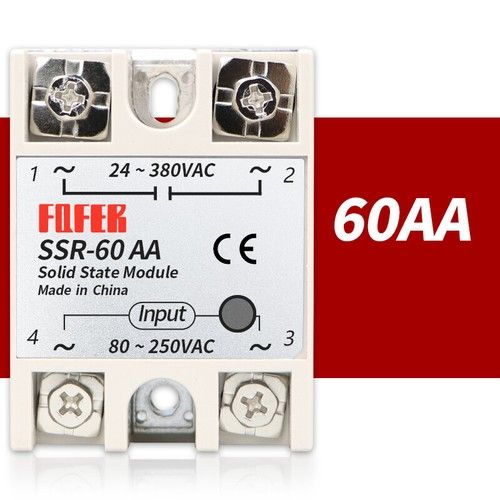 Single Phase Solid State Relay Module AC - AC SSR 10AA-100AA 80-250VAC 24-380VAC