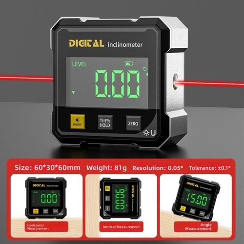 360° Magnetic Digital Angle Gauge Finder With Laser Inclinometer Level Meter — image 2