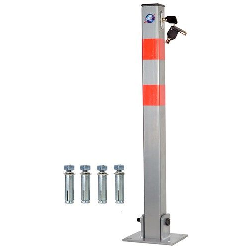 LOCKABLE PARKING BARRIER FOLDING CAR PARK BOLLARD SECURITY DRIVEWAY POST 3 KEYS