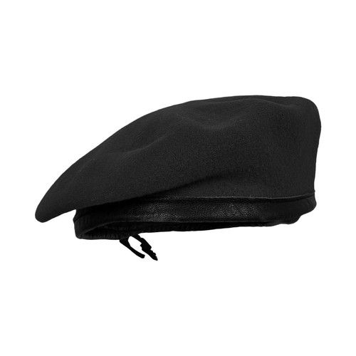 Army Beret British Combat Military Style Cadet Uniform Wool Hat Cap Leather Band