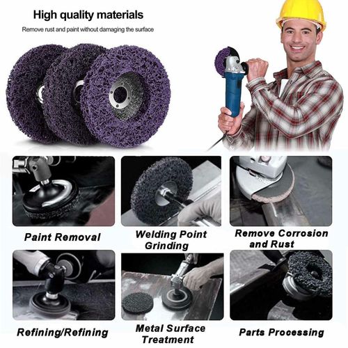 5 Pcs 4'' 100mm Poly Strip Disc Wheel Paint Rust Removal Clean For Angle Grinder — image 9