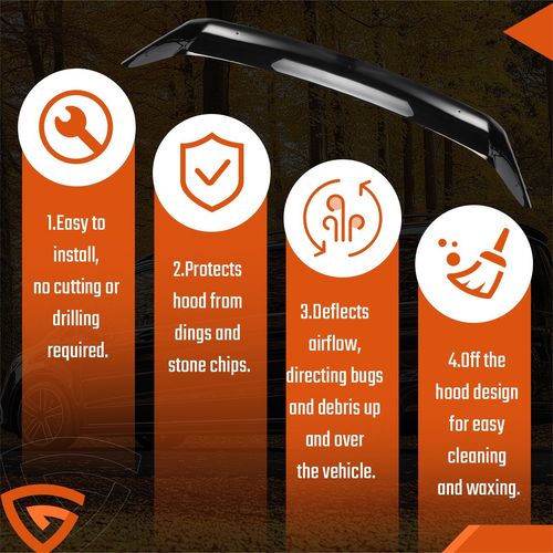 Wind Stone Deflector for Ford Transit Custom Bonnet Bra Guard ABS Front Cover — image 7