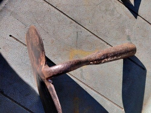 Vintage Steel Garden Neck Hoe Swan Neck With Short Metal Handle