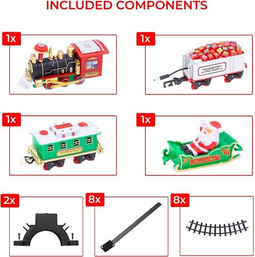 Christmas Tree Train Set Around Tree Lights Musical Battery Operated XMAS Decor — image 7