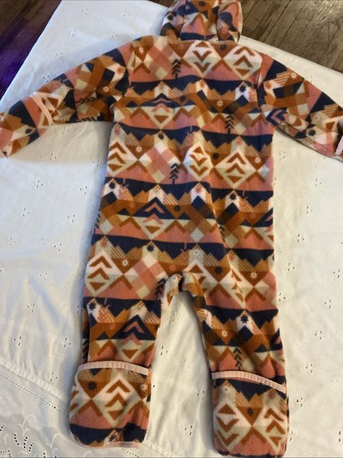 Columbia Baby Snowtop II Fleece Bunting Peach Girls 12-18 M Southwestern Aztec — image 5