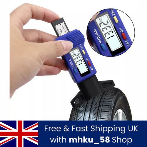 Digital Tyre Tread Depth Gauge Measuring Tool Caliper Thickness Gauges Car Van